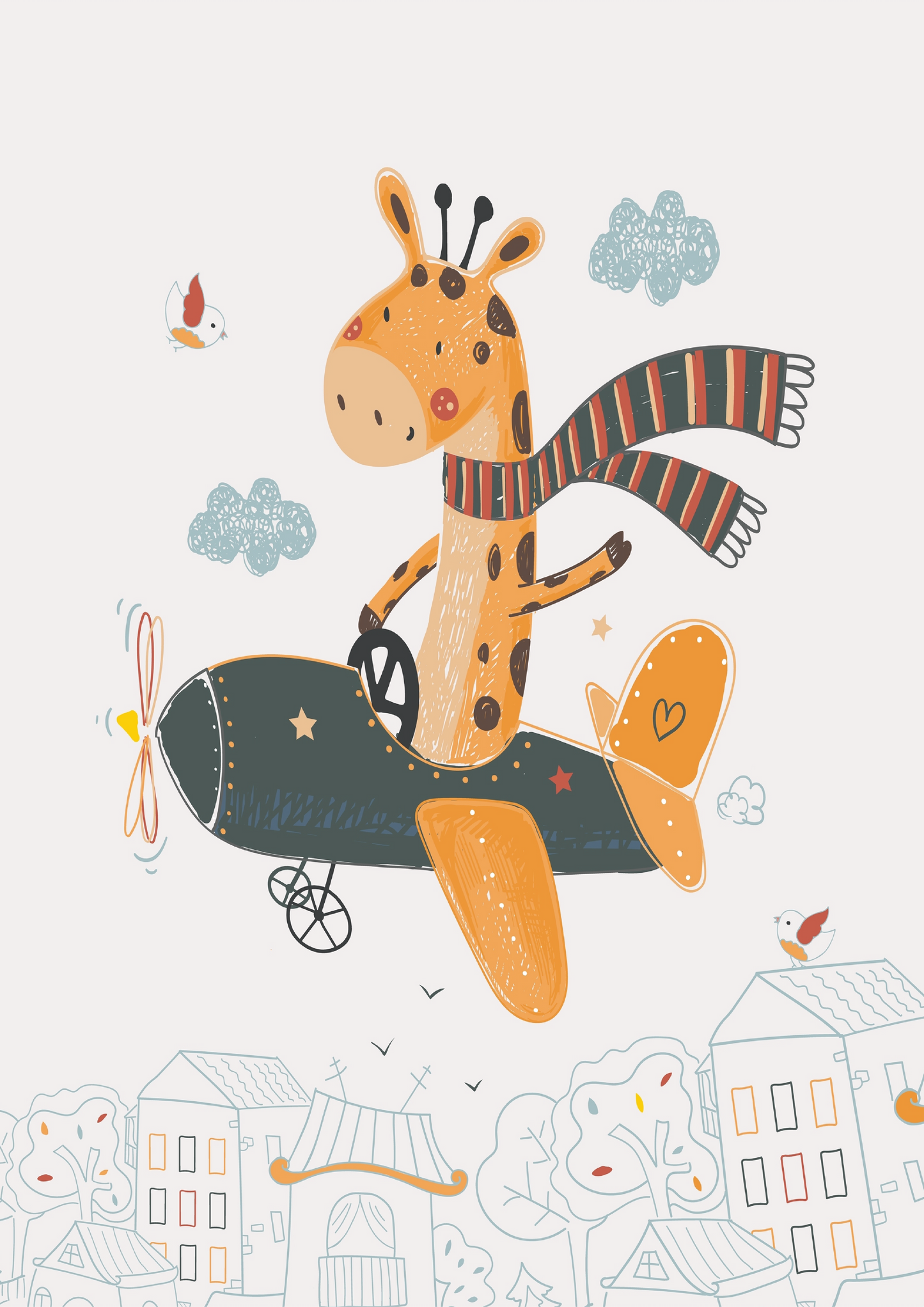 Giraffe in an aeroplane
