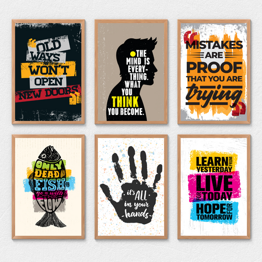 Motivational Quotes Combo ( Set of Six A4 Posters)