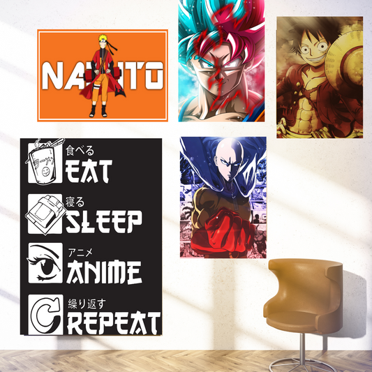 For Fans of Anime - Greatest Anime Characters Combo (Set of 5 Posters)
