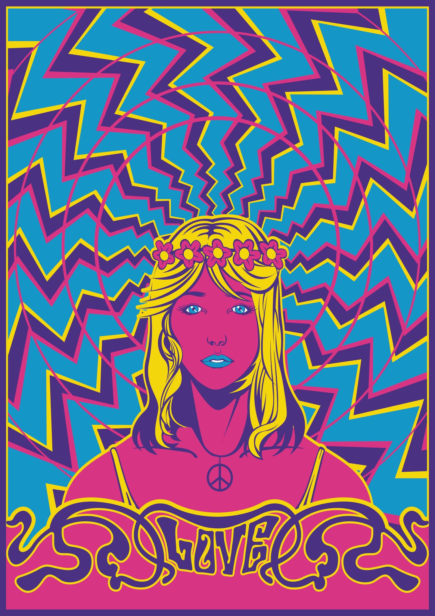 Psychedelic Art - Diva with a message of Love