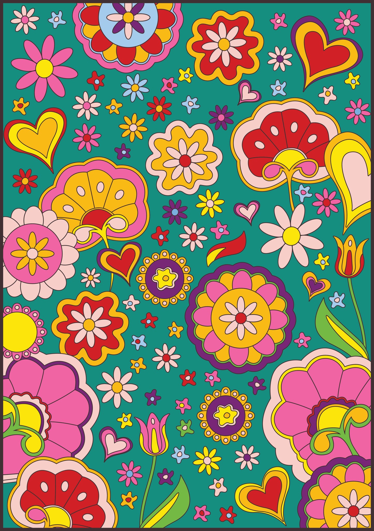 Psychedelic Art - Flower and Love