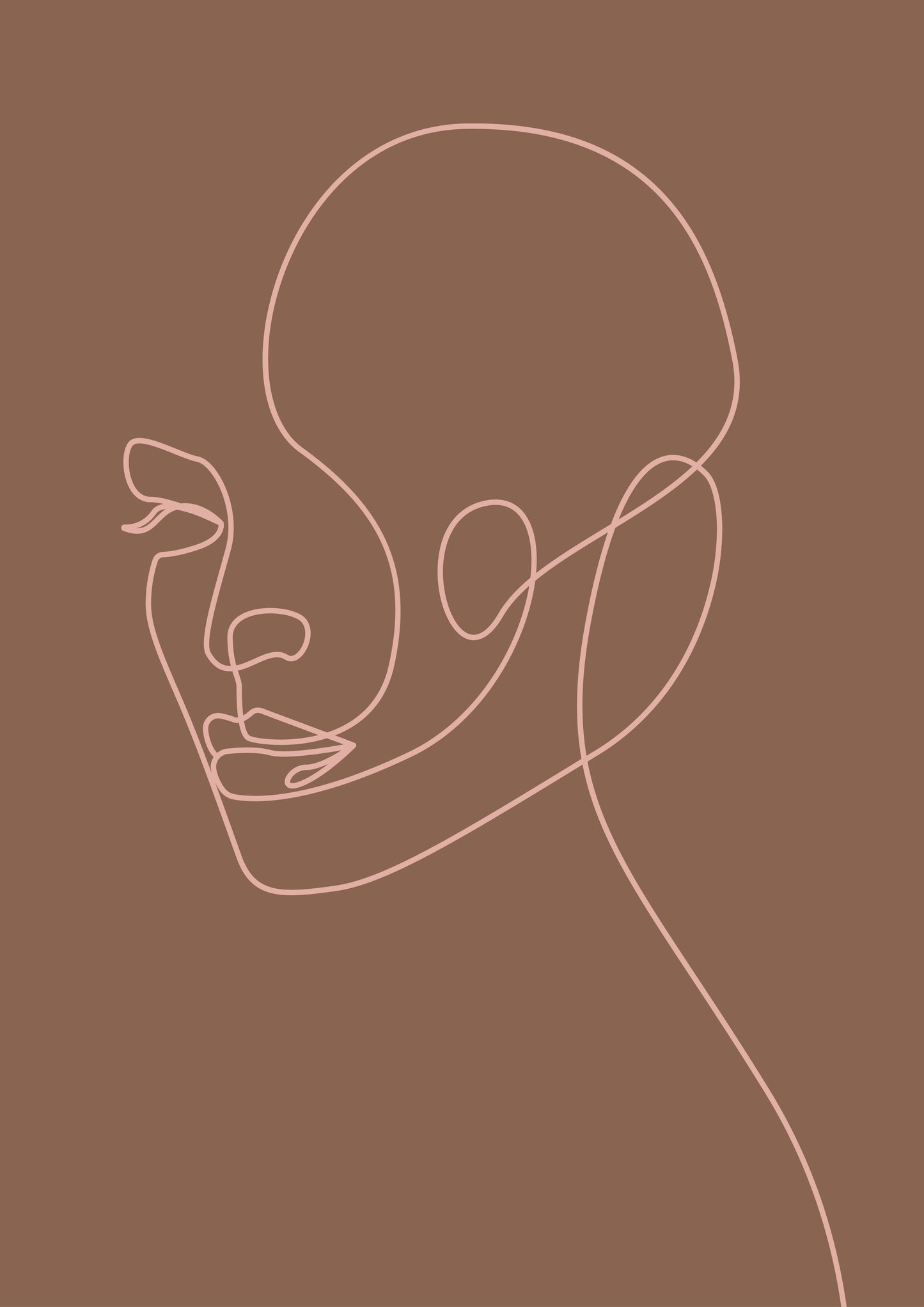 Continuous Line Drawing of a beautiful woman face