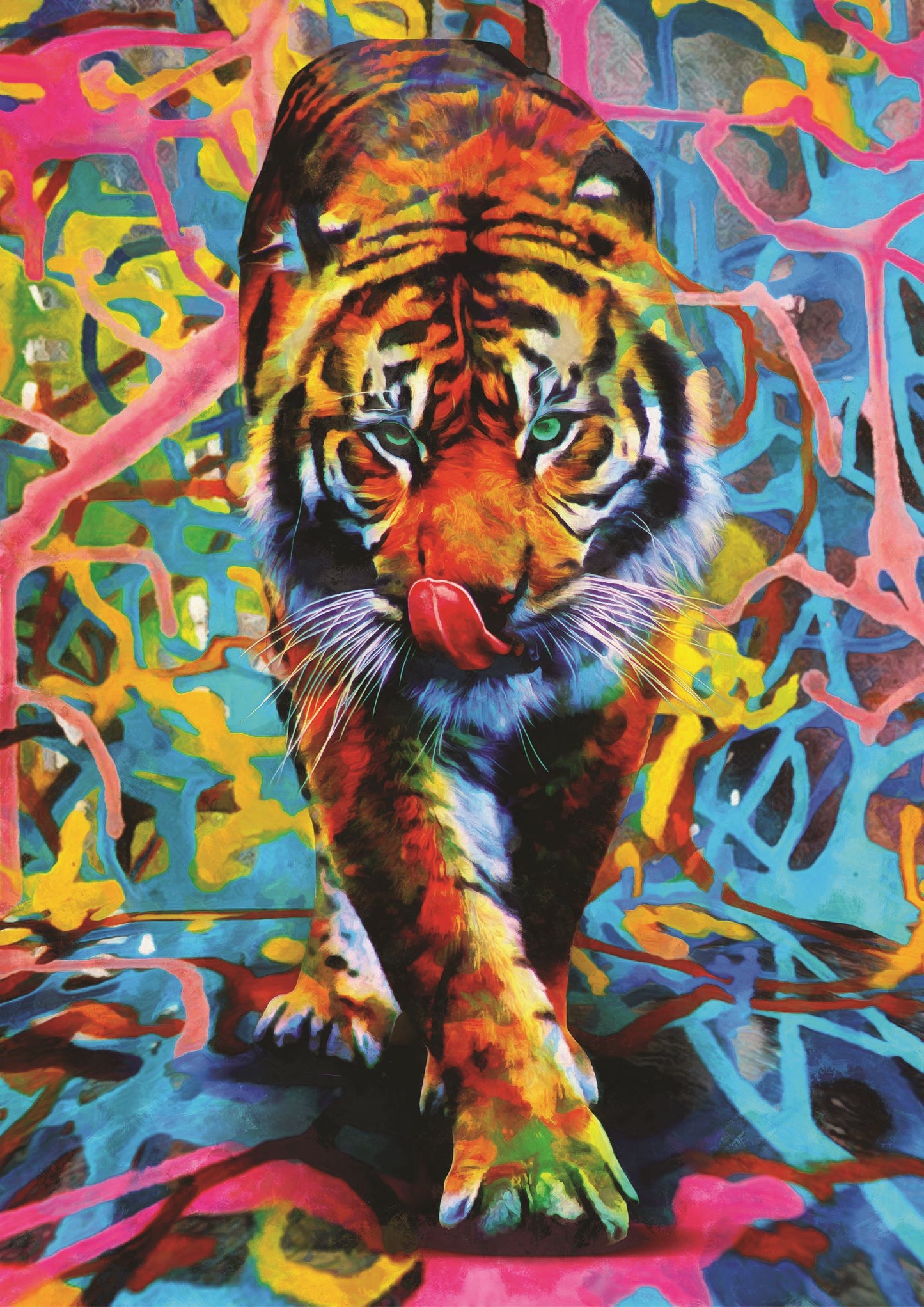 Modern oil painting of a tiger