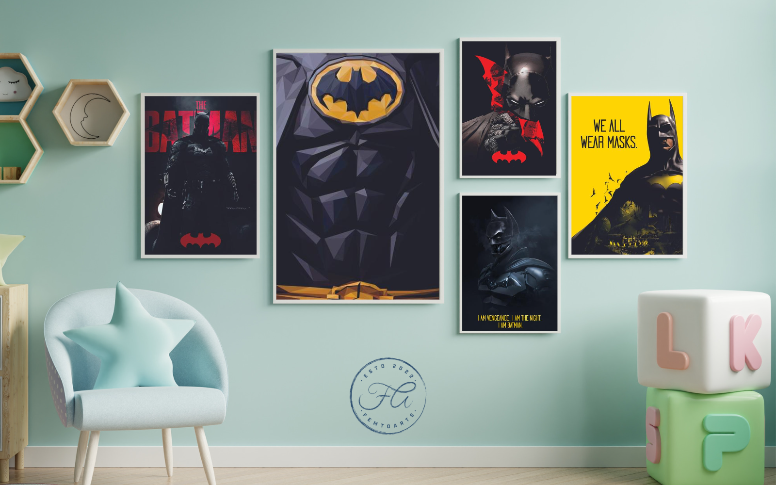 The Bat Wall (Set of 5 Prints) – FEMTOARTS