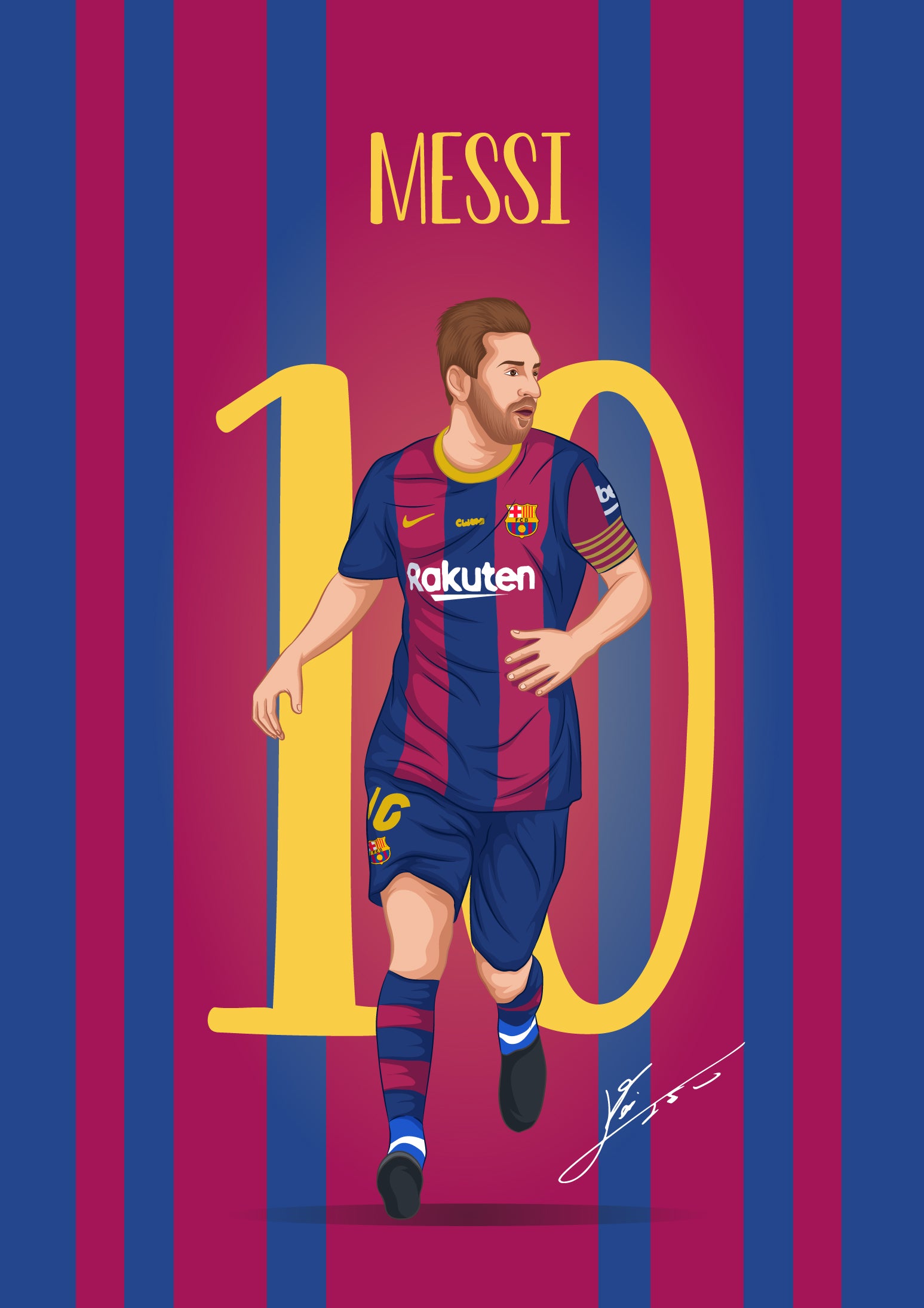 Lionel Messi - Hand Illustration – FEMTOARTS